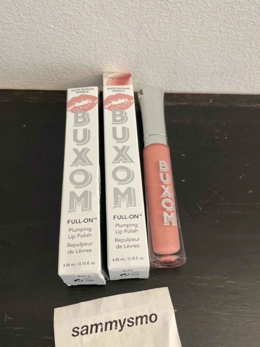 Buxom Full On Plumping Lip Polish WHITE RUSSIAN SPARKLE 0.15 oz x2